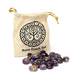 Oracle runique Améthyste en sachet en coton | Pieralune
