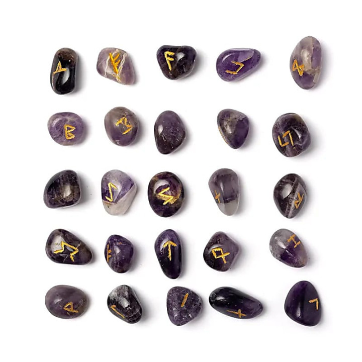 Oracle runique Améthyste en sachet en coton | Pieralune