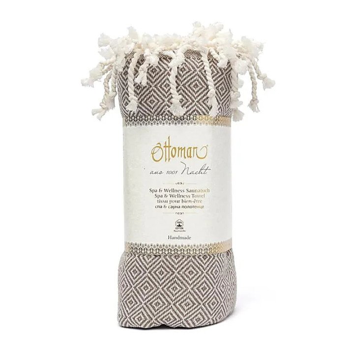 Ottoman serviette de hammam marron | Pieralune