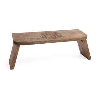 Banc de méditation Fleur de Vie en bois de manguier