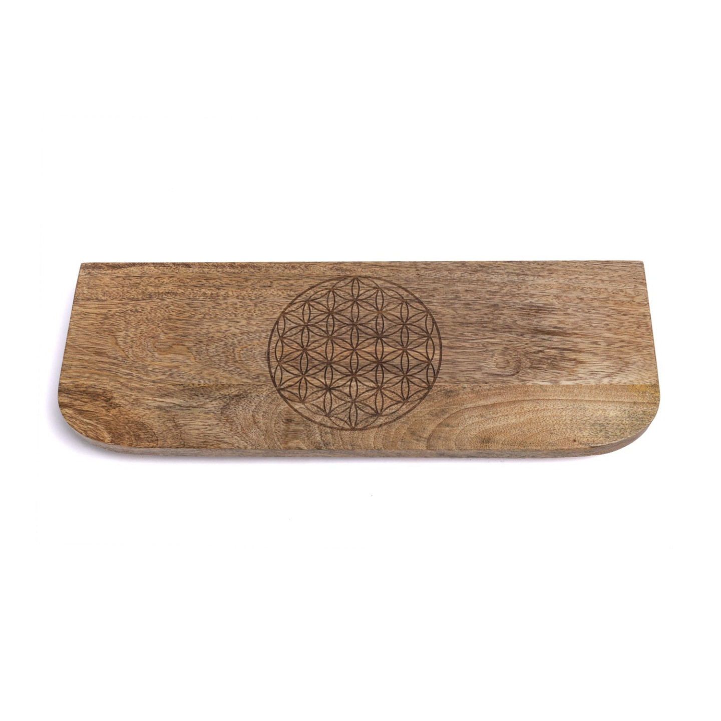 Banc de méditation Fleur de Vie en bois de manguier
