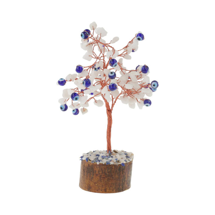Arbre en Pierres Précieuses Evil Eye White Agate