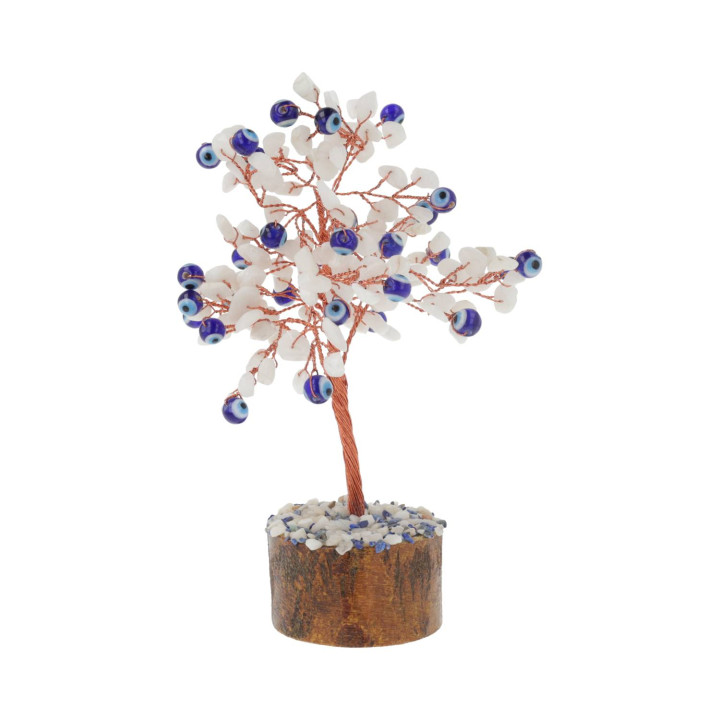 Arbre en Pierres Précieuses Evil Eye White Agate