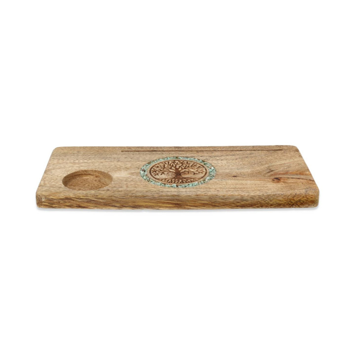 Porte-cartes Arbre de vie amazonite bois de manguier