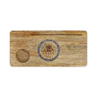 Porte-cartes Œil spirituel sodalite bois de manguier
