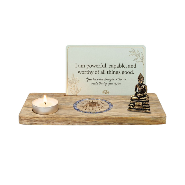 Porte-cartes Œil spirituel sodalite bois de manguier