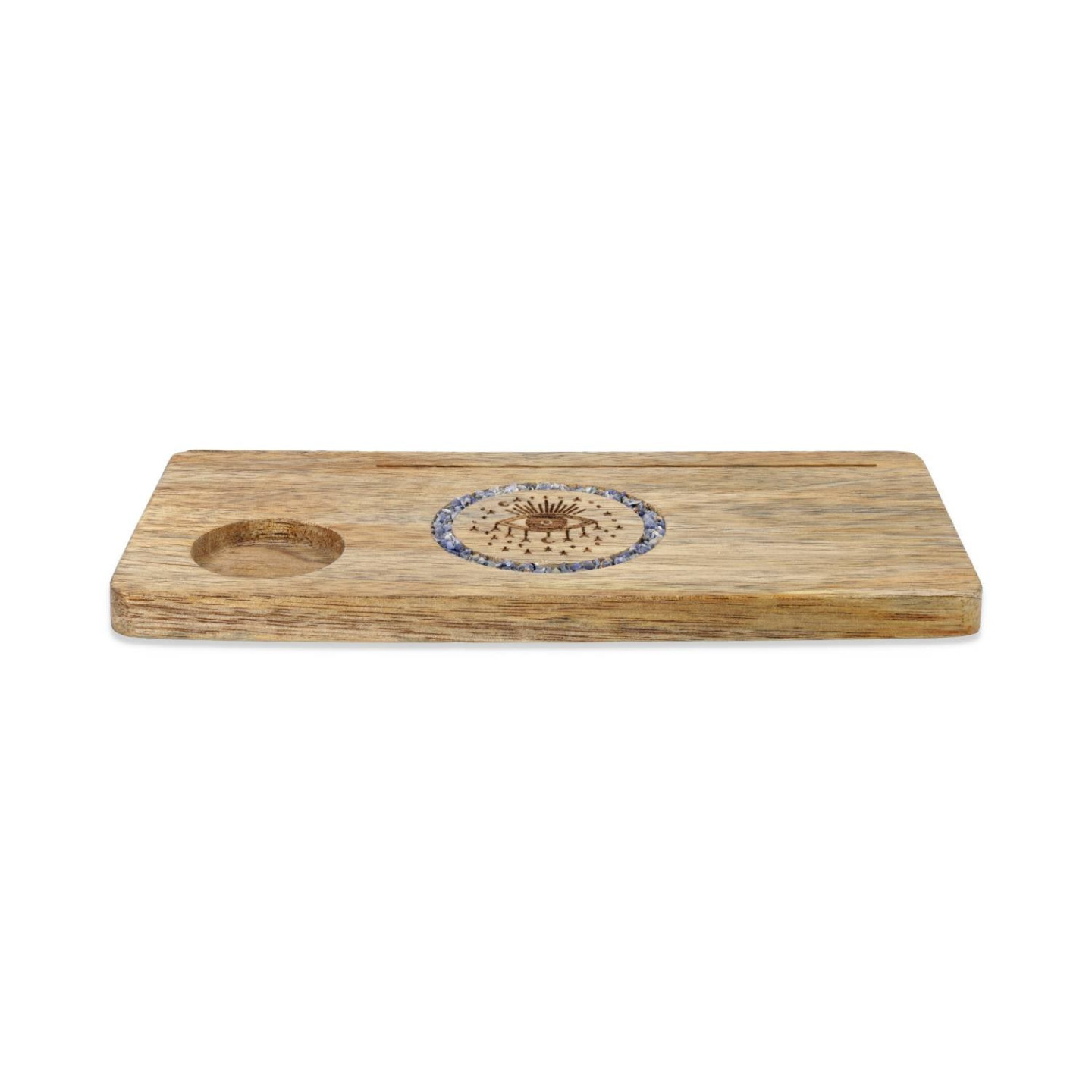 Porte-cartes Œil spirituel sodalite bois de manguier