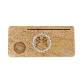 Porte-cartes Ailes d’ange angélite bois de manguier