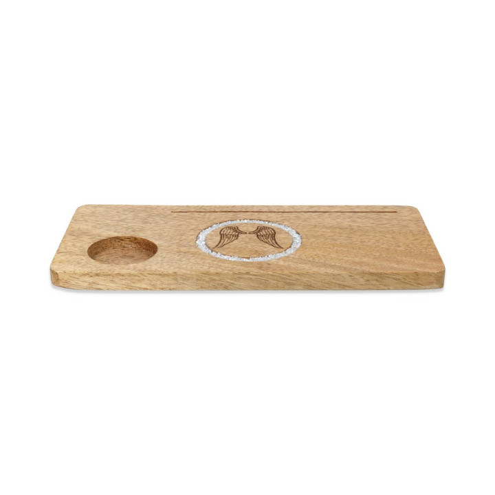 Porte-cartes Ailes d’ange angélite bois de manguier