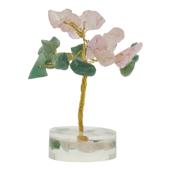 Arbre en Pierres Précieuses Green Aventurine & Rose Quartz