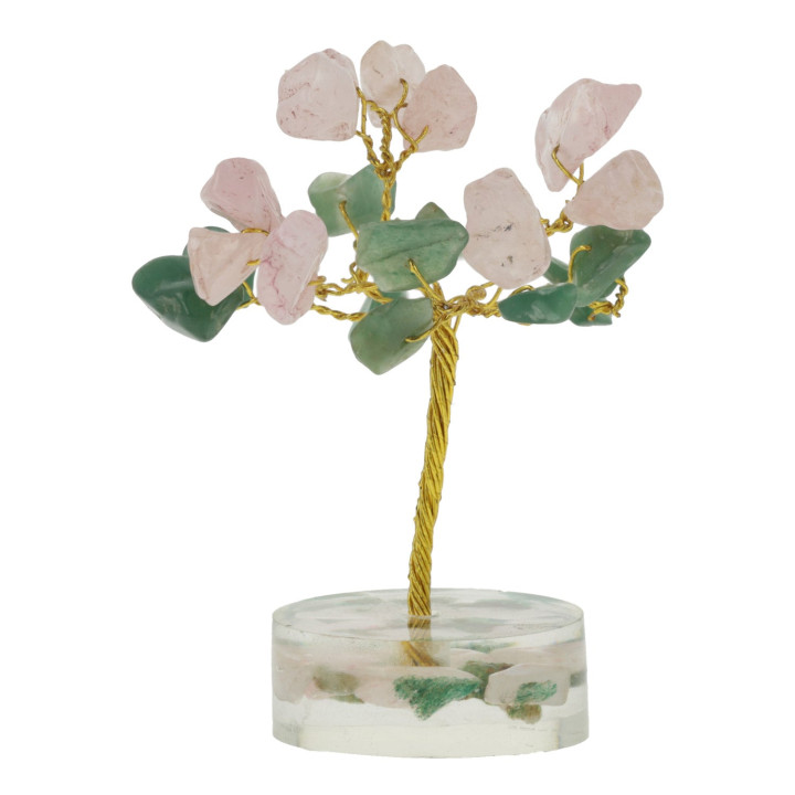 Arbre en Pierres Précieuses Green Aventurine & Rose Quartz