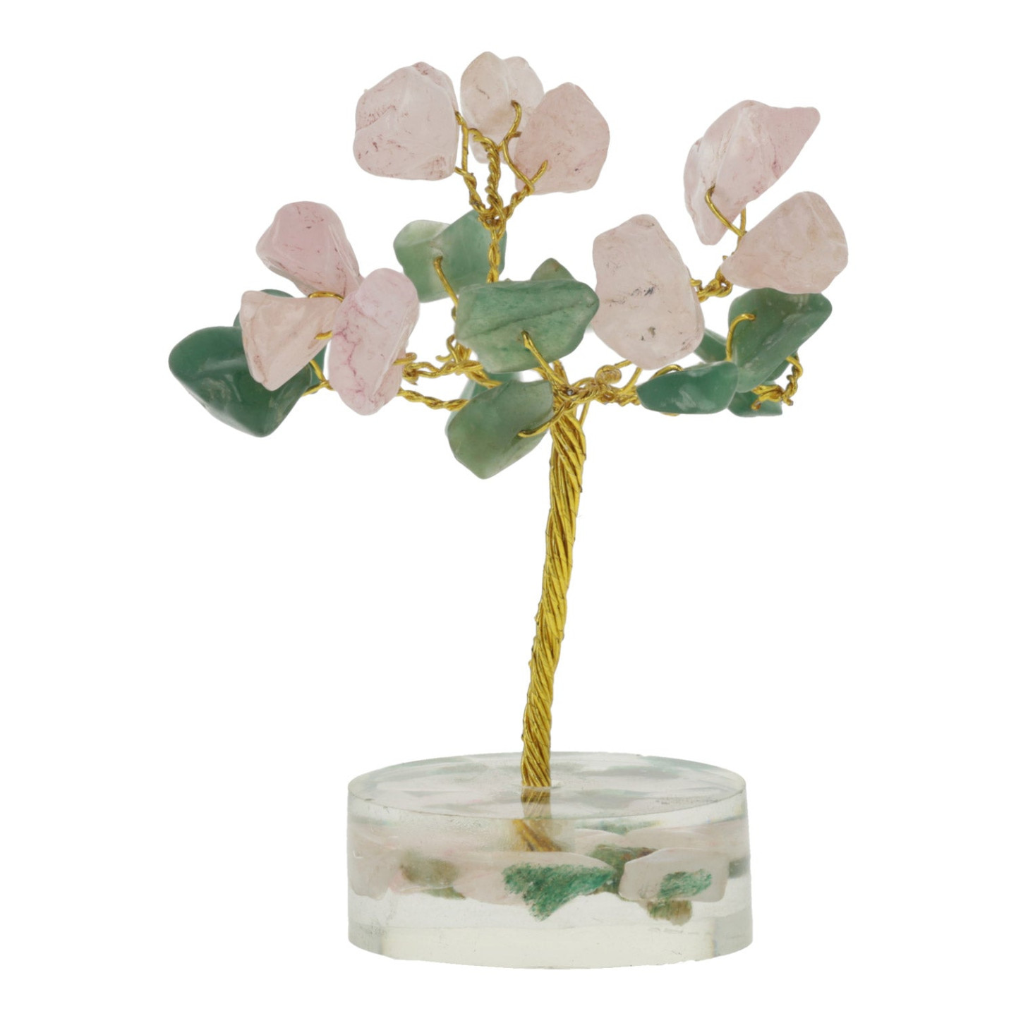 Arbre en Pierres Précieuses Green Aventurine & Rose Quartz