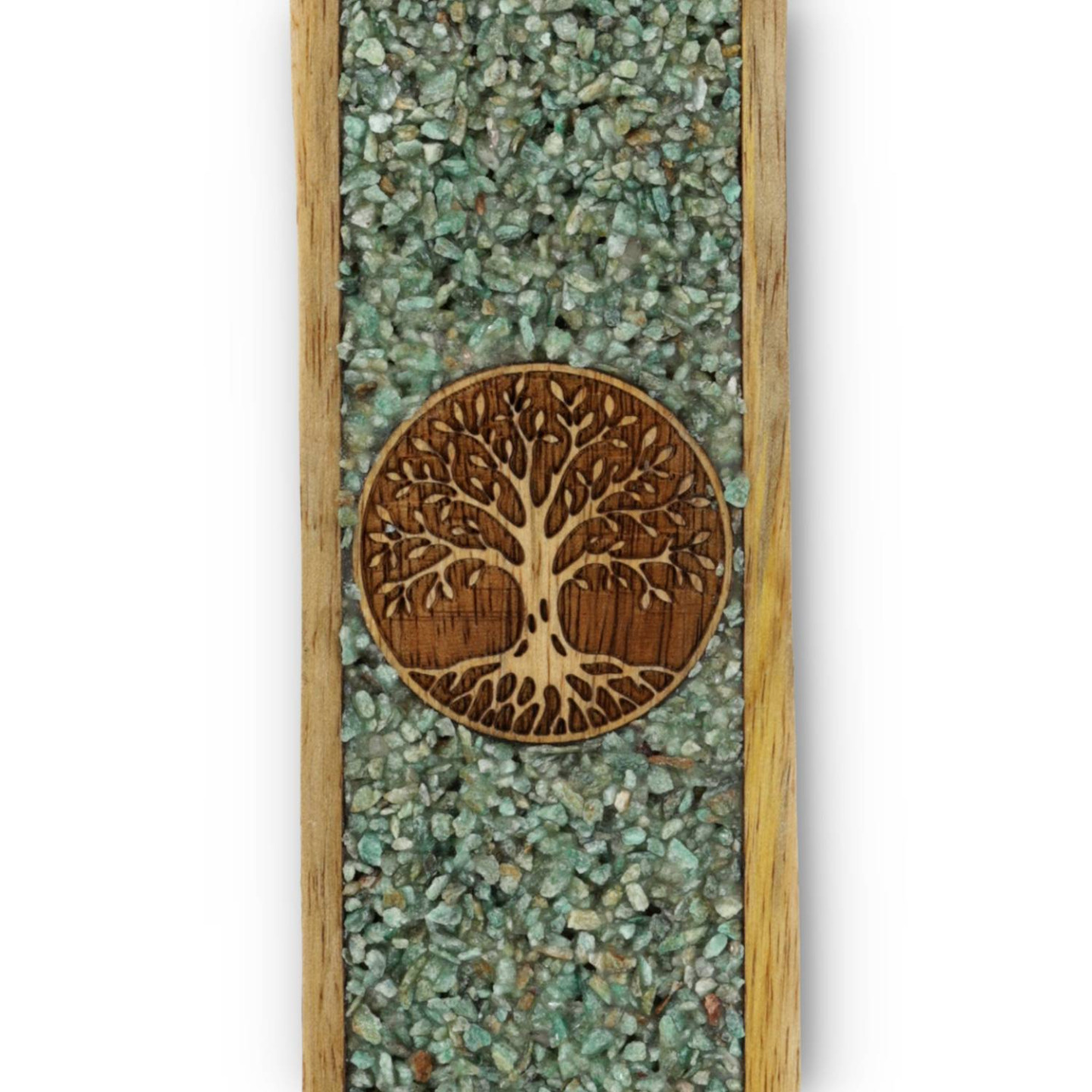 Porte-encens Arbre de vie amazonite bois de manguier