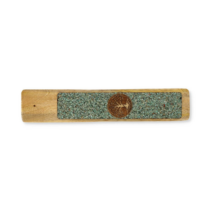 Porte-encens Arbre de vie amazonite bois de manguier