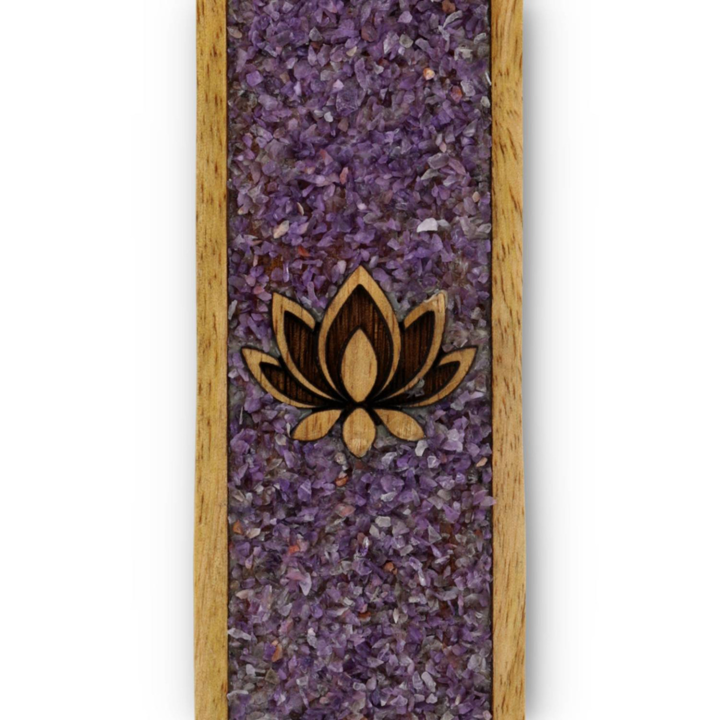 Porte-encens Lotus améthyste bois de manguier