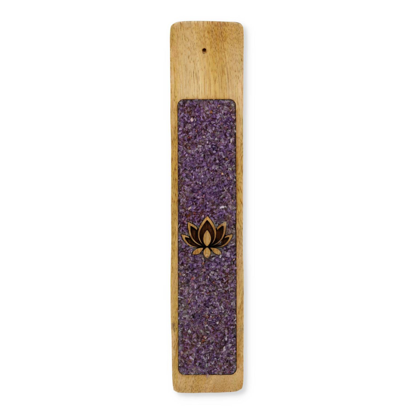 Porte-encens Lotus améthyste bois de manguier