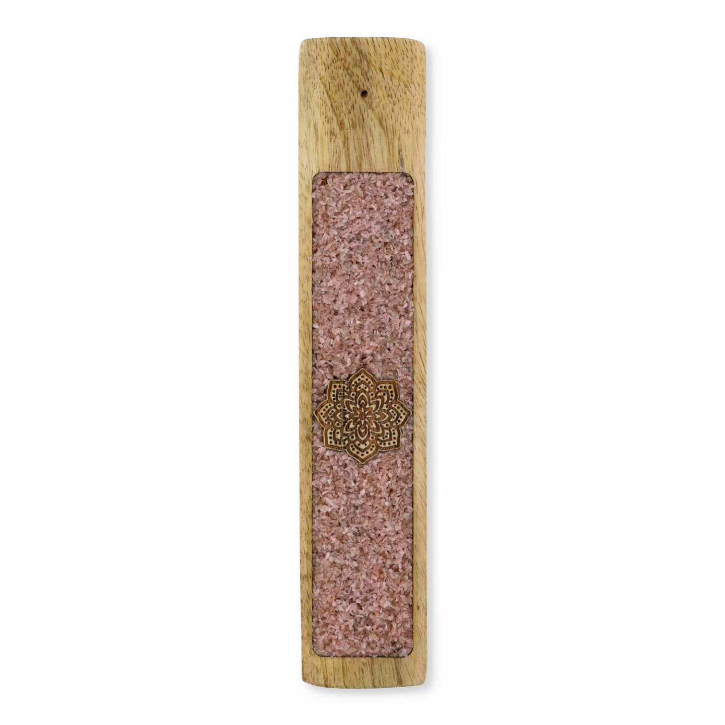Porte-encens Mandala quartz rose bois de manguier