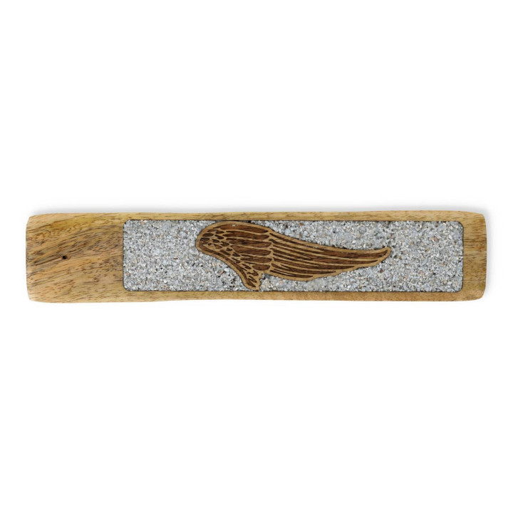 Porte-encens Ailes d’ange angélite bois de manguier