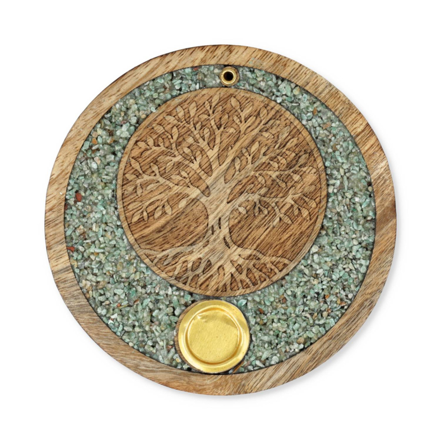 Porte-cône d’encens Arbre de vie amazonite bois de manguier