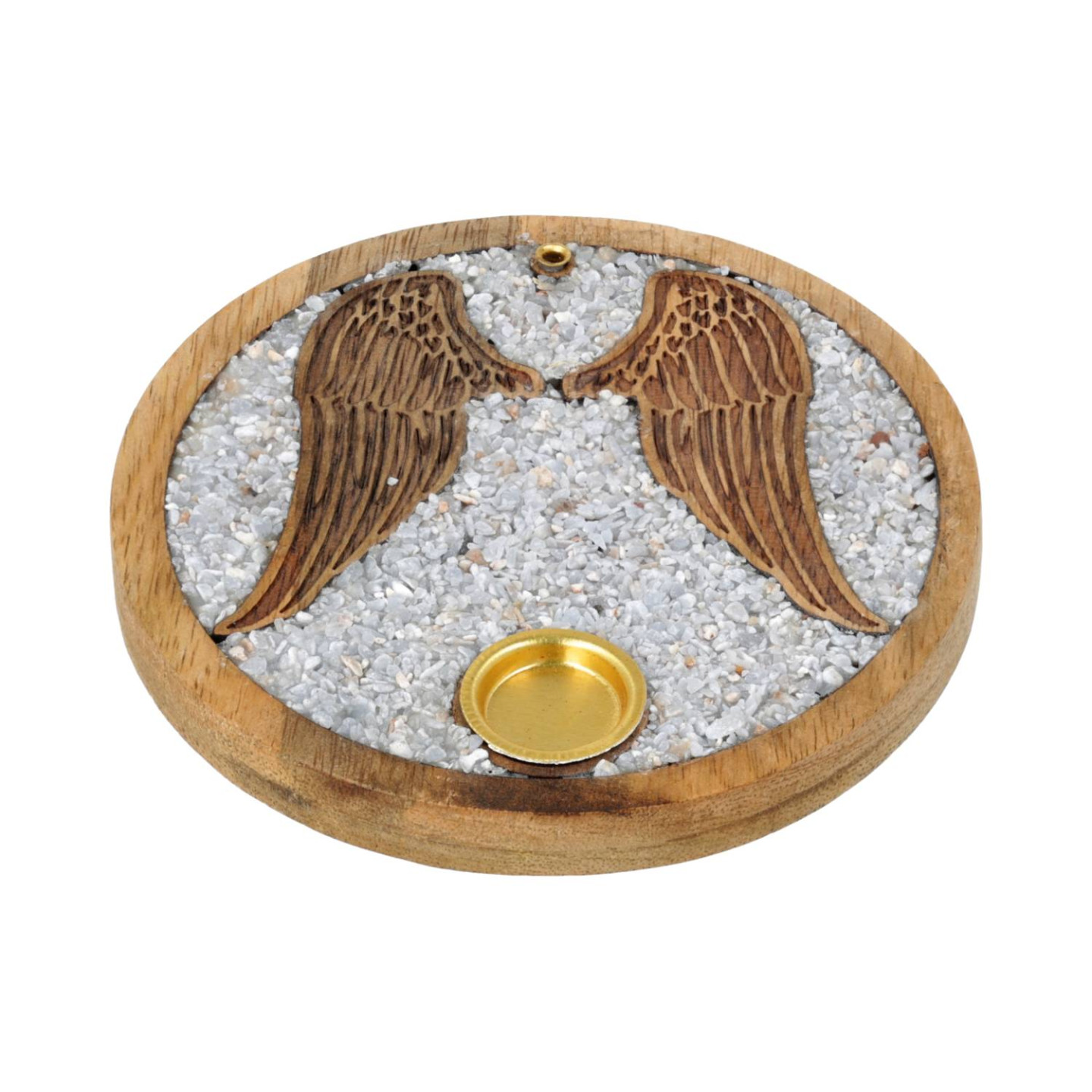 Porte-cône d’encens Ailes d’ange angélite bois de manguier