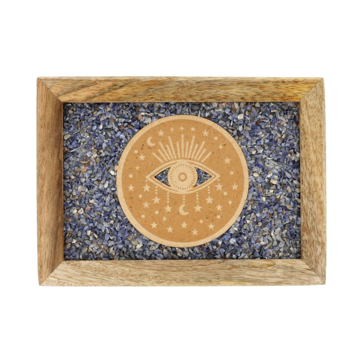 Boîte à bijoux tarot Œil spirituel sodalite bois de manguier