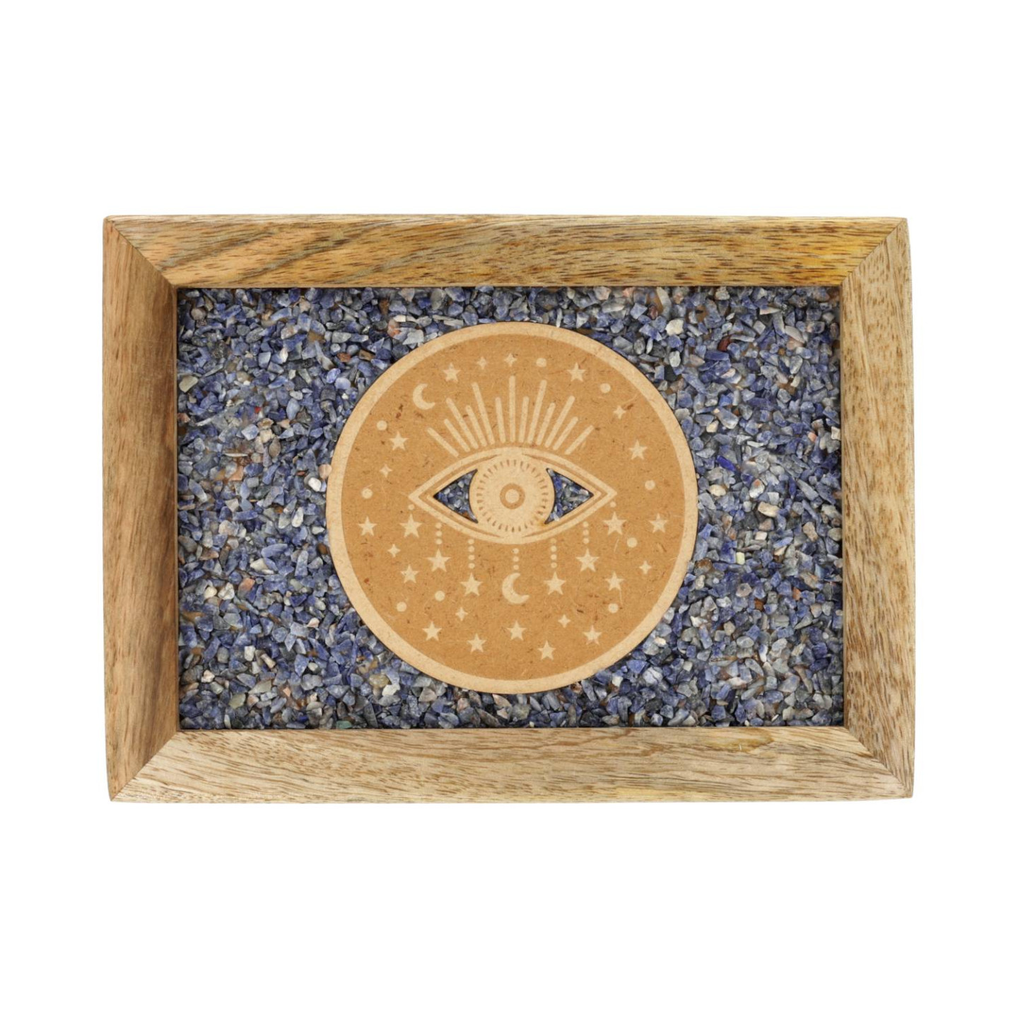 Boîte à bijoux tarot Œil spirituel sodalite bois de manguier