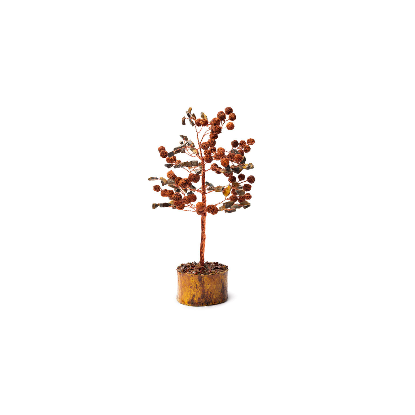Arbre en Pierres Précieuses Tiger Eye & Rudraksha