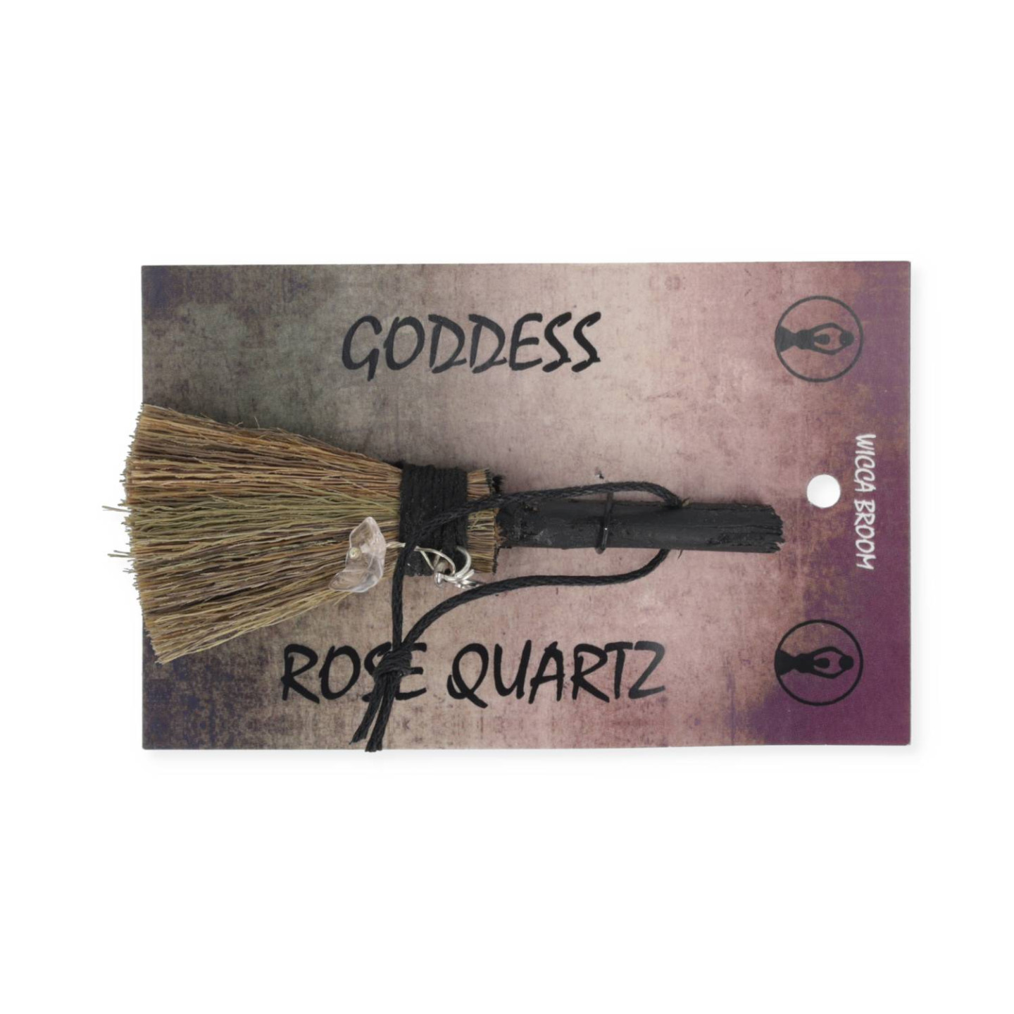 Mini balai Goddess avec quartz rose