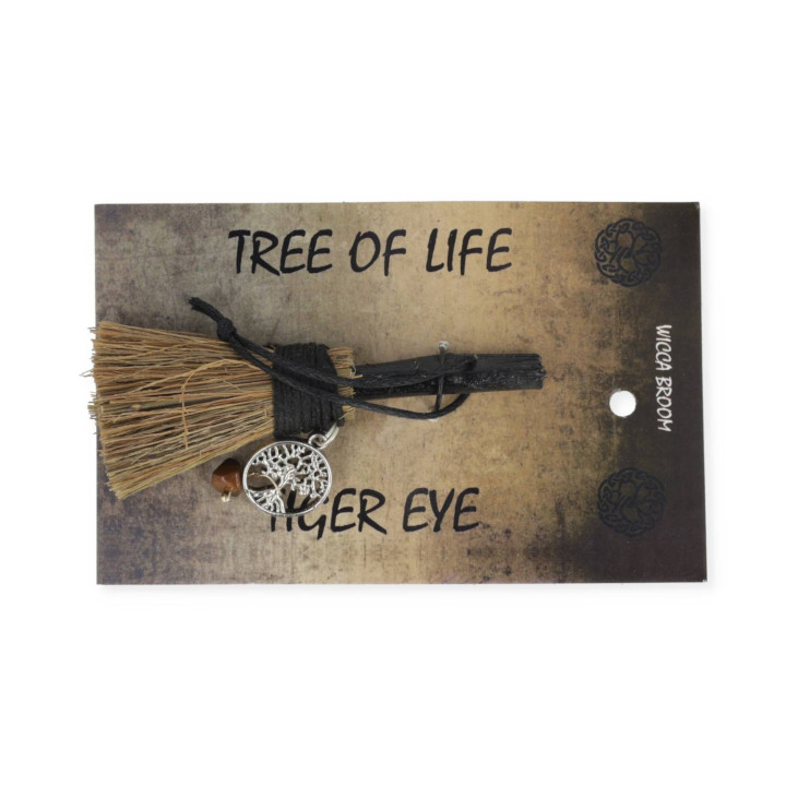 Mini balai Tree of Life avec œil de tigre