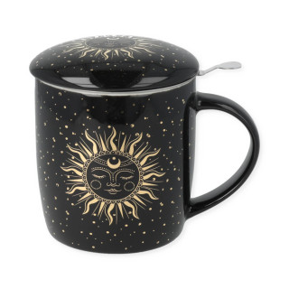 Tasse à thé set Soleil et Lune noir