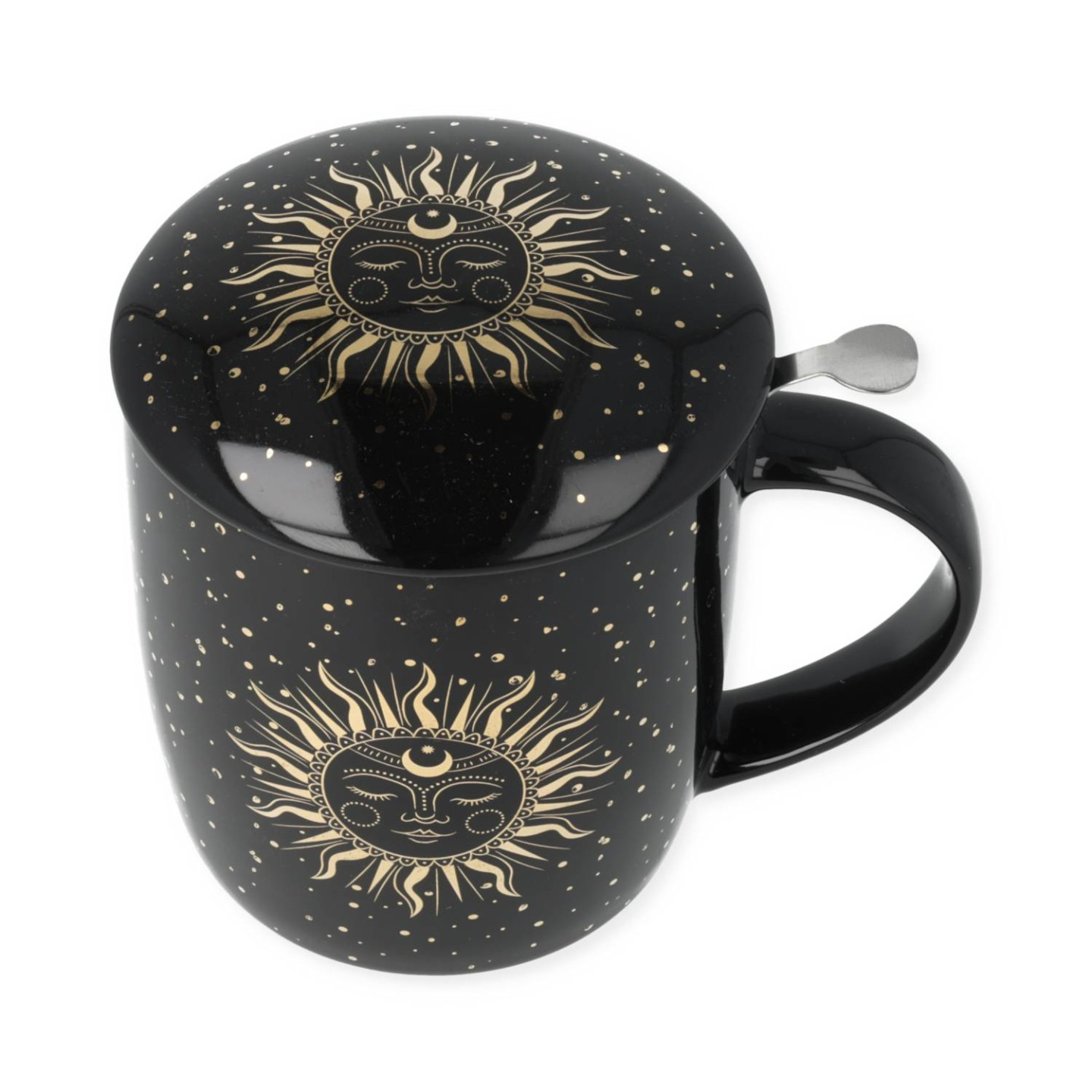 Tasse à thé set Soleil et Lune noir