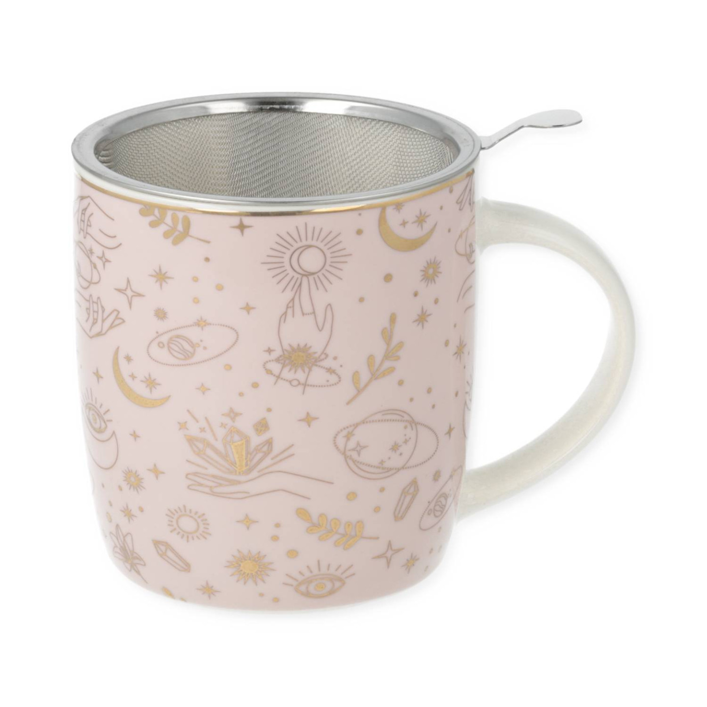 Tasse à thé set symboles mystiques or