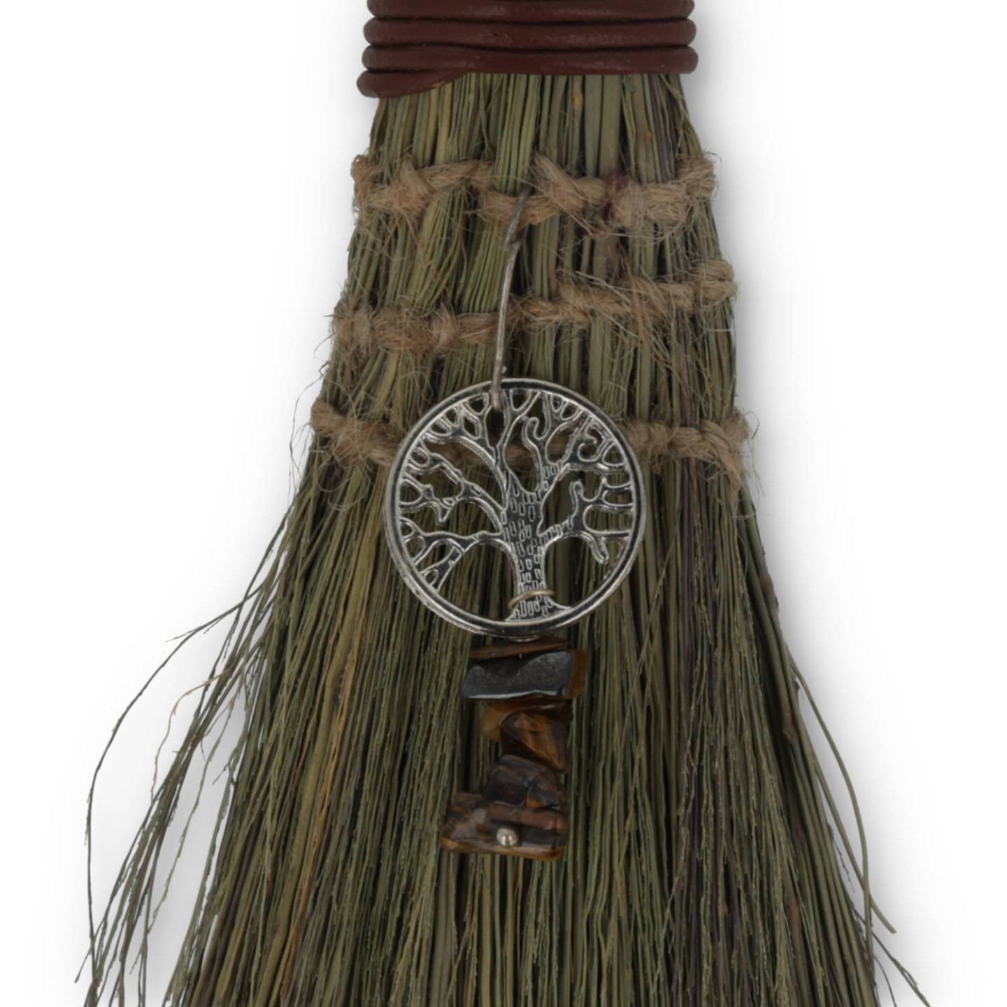Balai de sorcière Tree of Life avec éclats d’œil de tigre