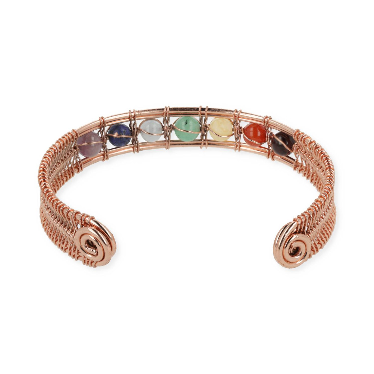 Bracelet magnétique en cuivre avec pierres des chakras