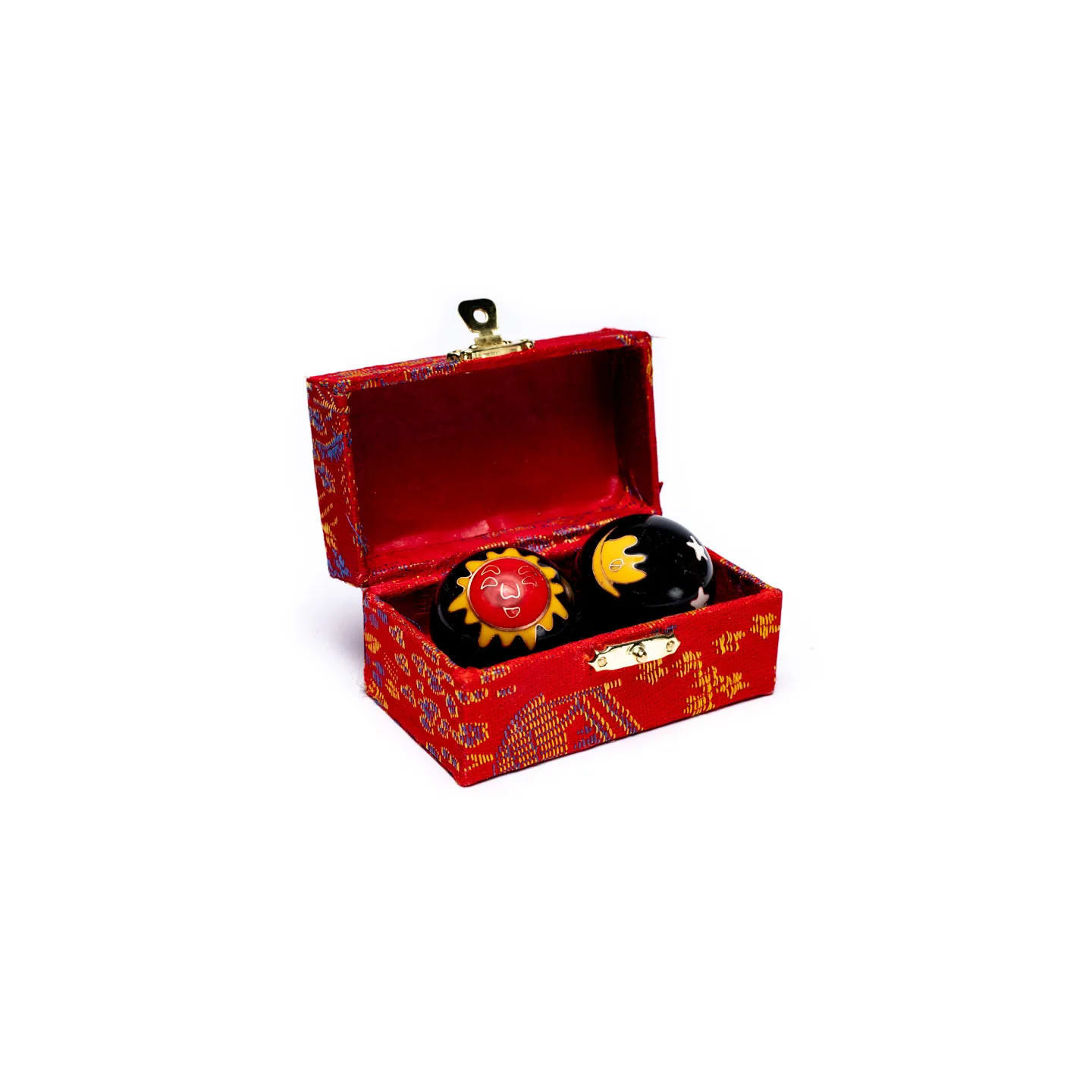 Boules santé Qi Gong Soleil lune jaune rouge noir | Pieralune