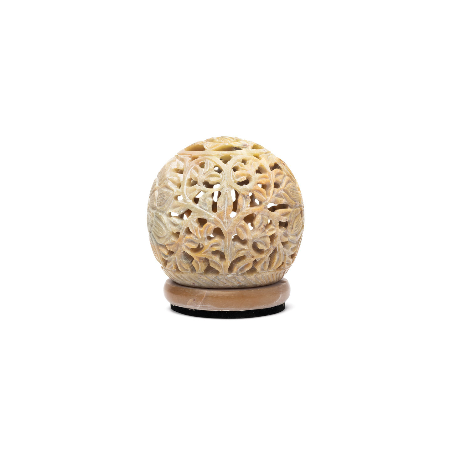 Bougeoir rond pierre à savon fleur