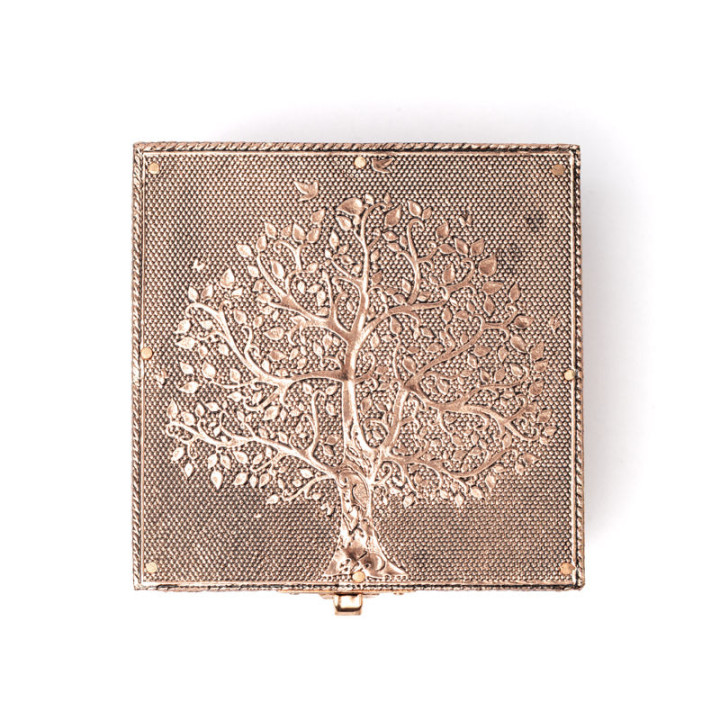 Boîte à bijoux Arbre de vie couleur cuivre