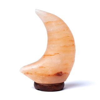 Lampe cristal de sel en forme de lune avec câble et LED
