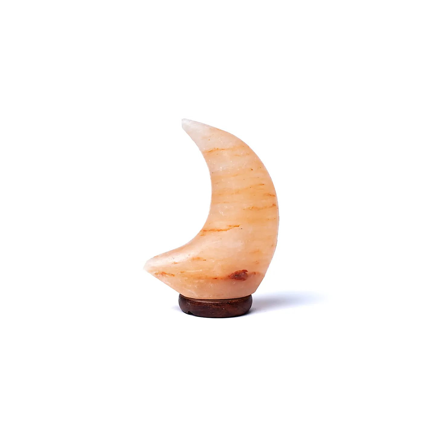 Lampe cristal de sel en forme de lune avec câble et LED