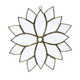 Pendentif de fenêtre lotus en coquille de Capiz