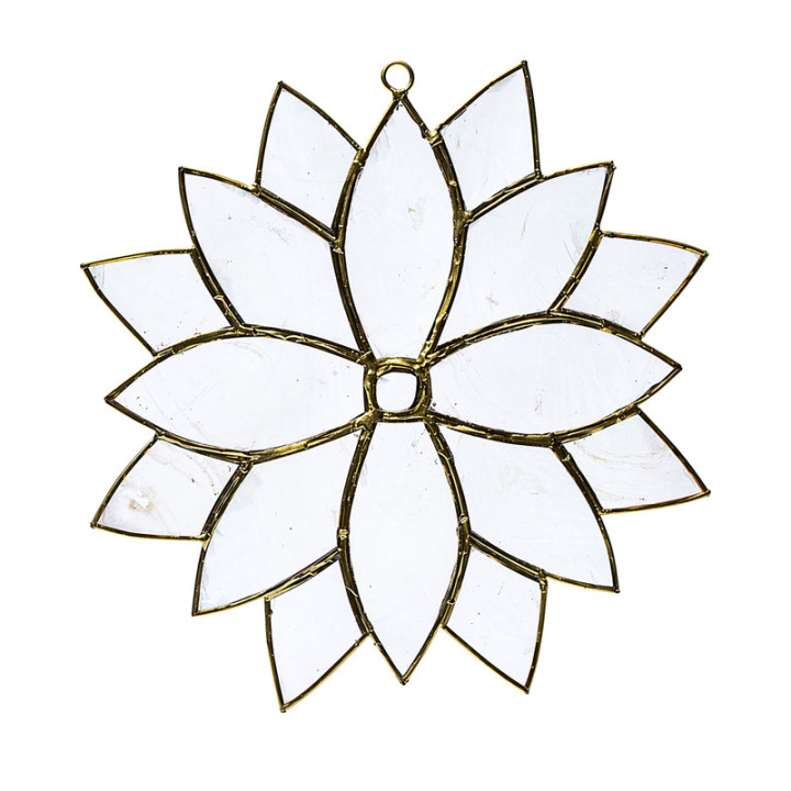 Pendentif de fenêtre lotus en coquille de Capiz
