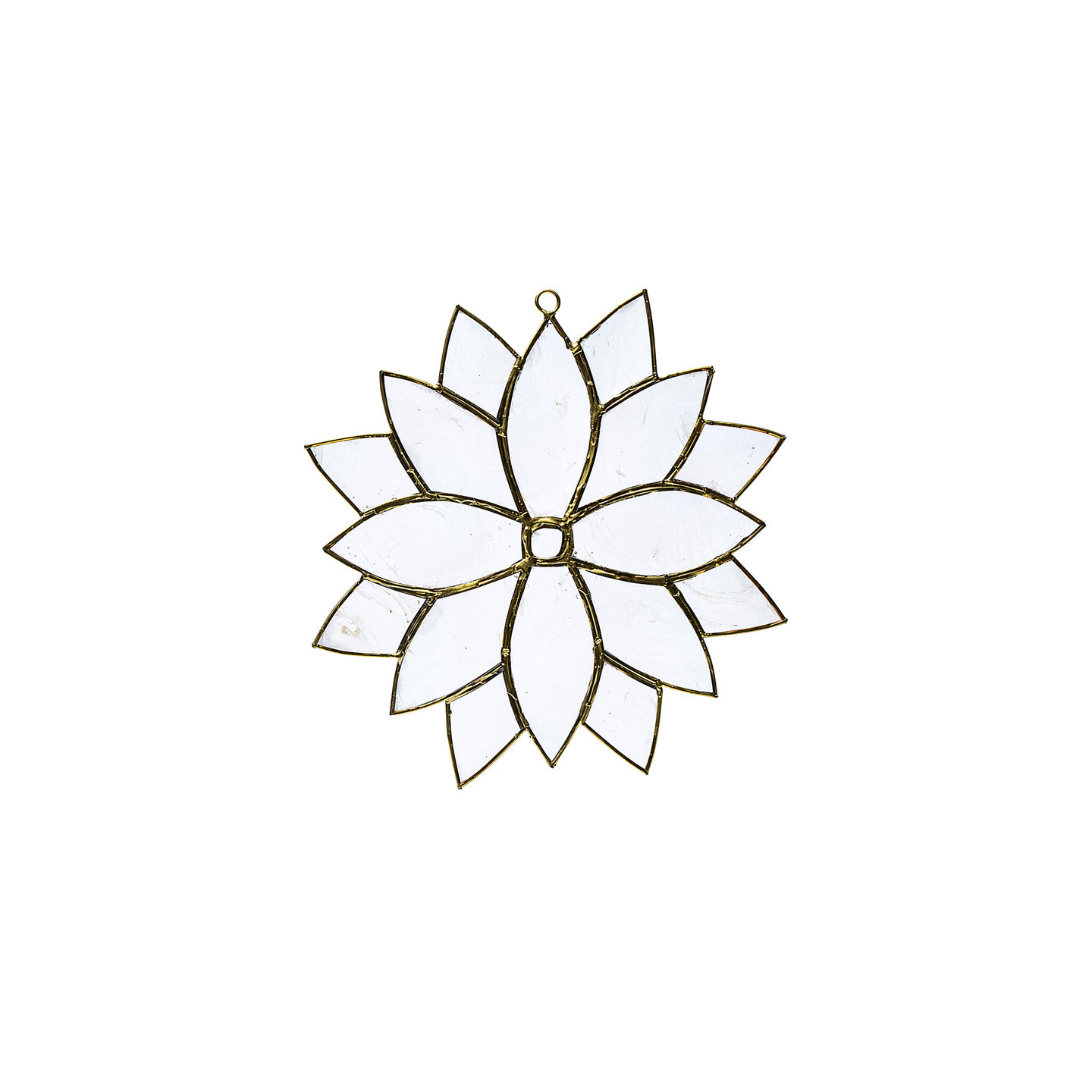Pendentif de fenêtre lotus en coquille de Capiz