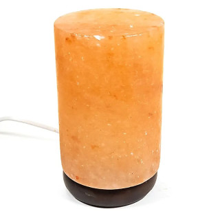 Lampe en cristal de sel cylindre avec câble et LED