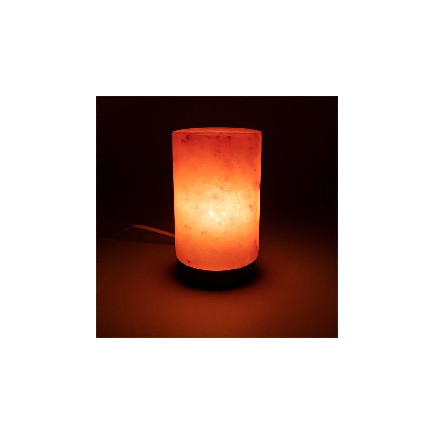 Lampe en cristal de sel cylindre avec câble et LED