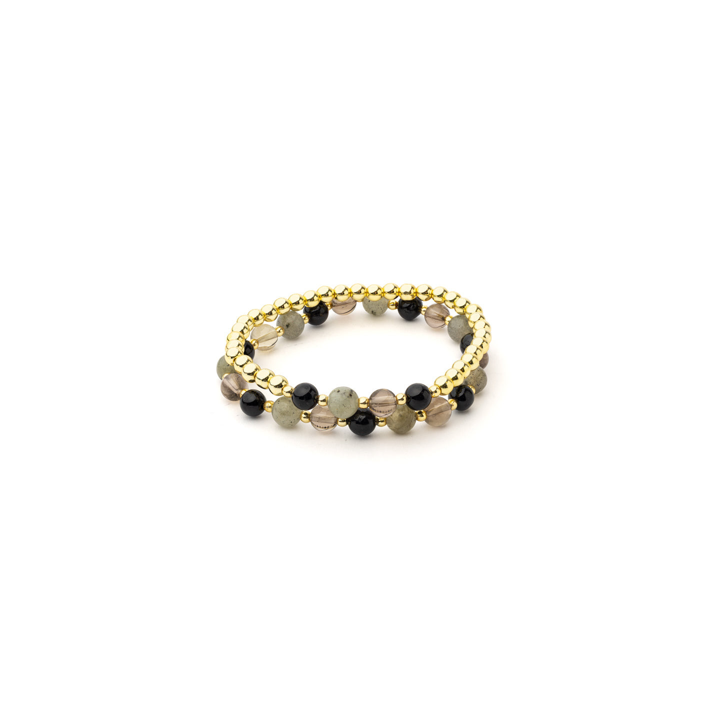 Bracelet pierres précieuses mélangées anthracite avec hématite