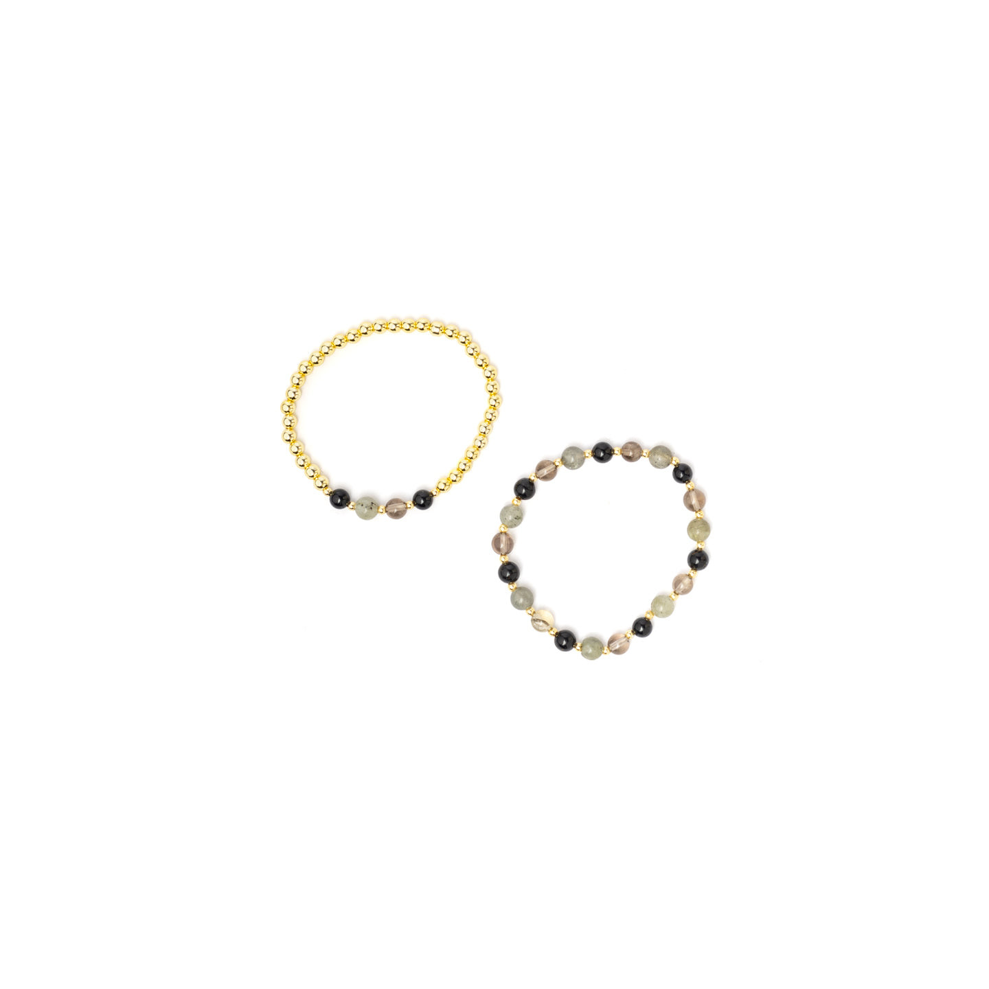 Bracelet pierres précieuses mélangées anthracite avec hématite