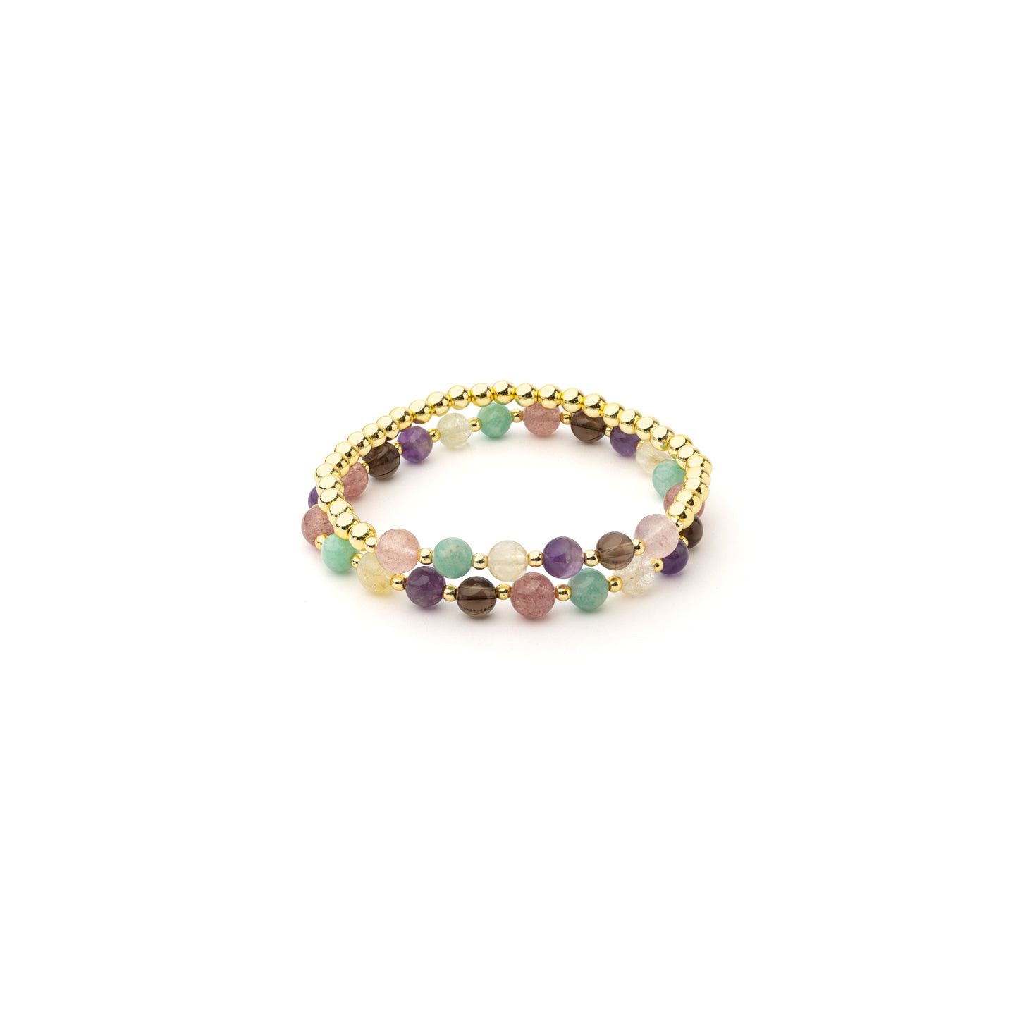 Bracelet pierres précieuses mélangées multicolores avec hématite