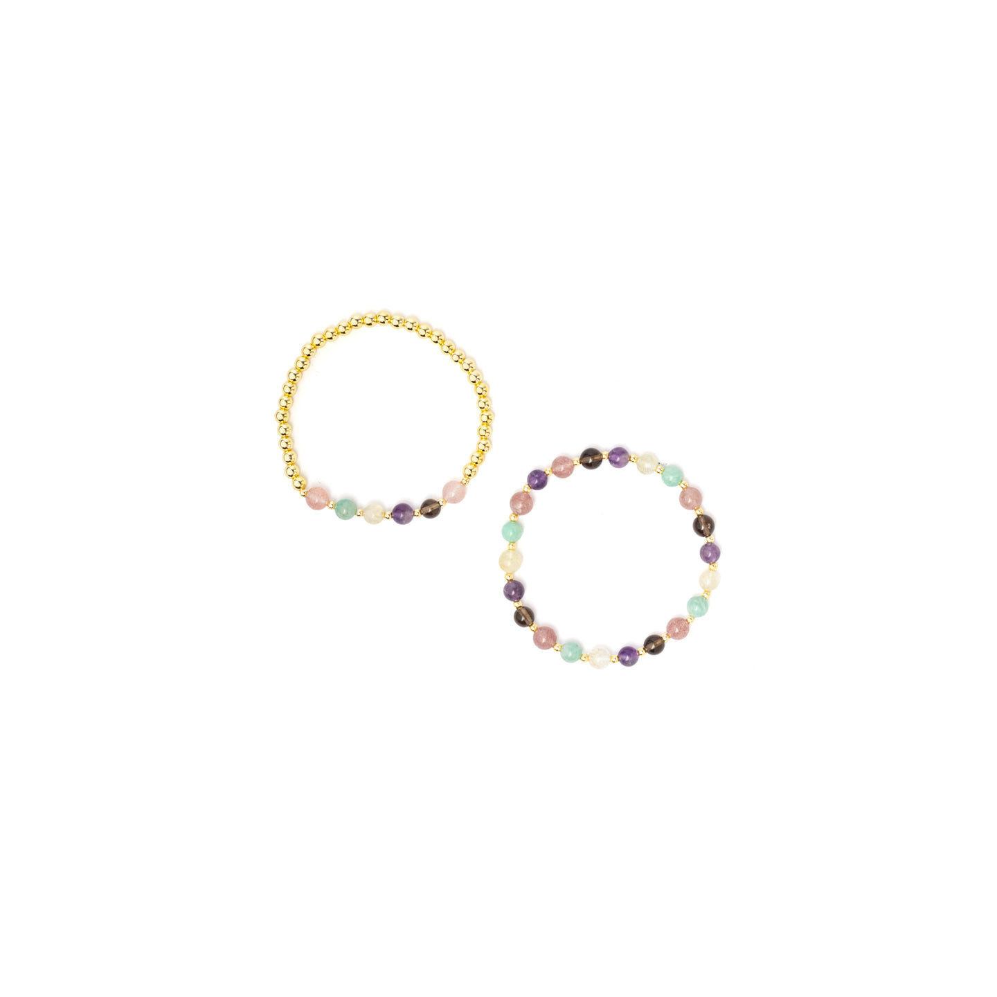 Bracelet pierres précieuses mélangées multicolores avec hématite