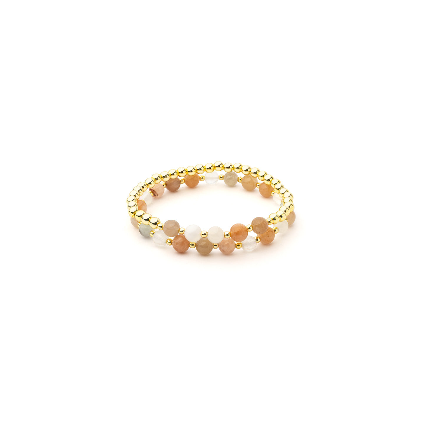 Bracelet pierres précieuses mélangées pastel avec hématite