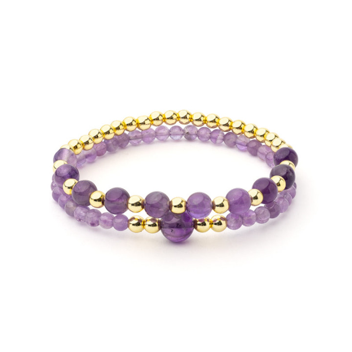 Bracelet améthyste & hématite